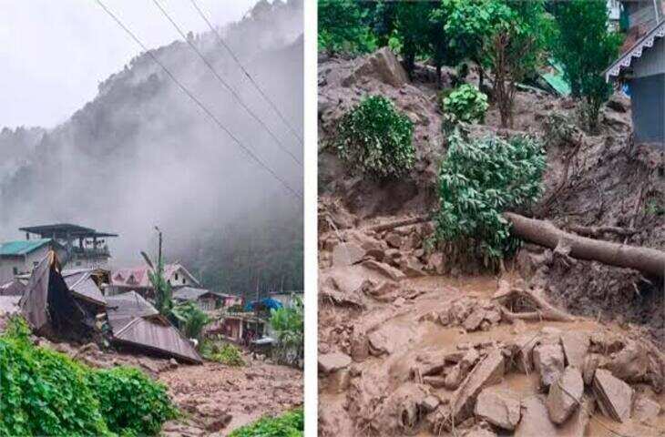 सिक्किम में लैंडस्लाइड से 20 से ज्यादा घर प्रभावित, वीडियो में जाने कई राज्यों में भारी बारिश का अलर्ट