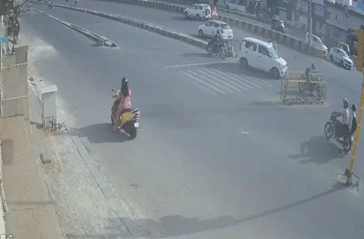 तेज रफ्तार सफारी कार ने नर्स को टक्कर मारी, उछलकर सड़क पर गिरी महिला, पैर की हड्डी टूटी, CCTV आया सामने