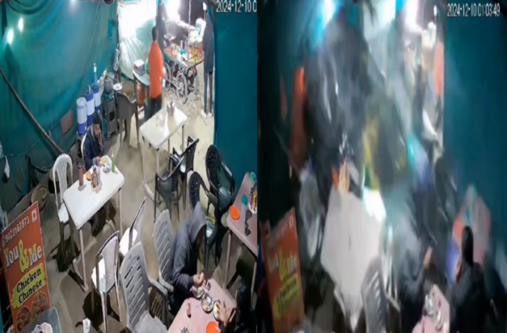 कैमरे में कैद हुआ भयानक हादसा, रेस्टोरेंट में खाना खा रहे थे लोग, तभी घुस गई तेज रफ्तार एसयूवी कार...