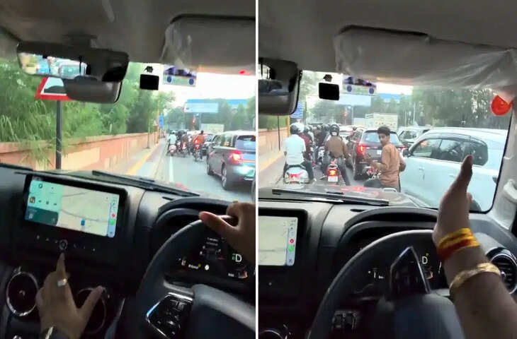 Thar का नशा! ट्रैफिक से बचने के लिए फुटपाथ पर दौड़ाई SUV, मां से बोला- &lsquo;यही तो फायदा है&rsquo;