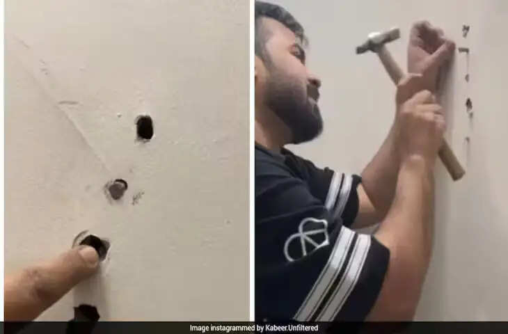 नोएडा के 1.5 करोड़ रुपये के फ्लैट की दीवार का पेसिंल ठोककर शख्स ने किया ऐसा हाल, Video से क्वालिटी पर उठे सवाल