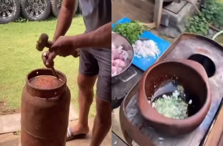 Viral Video: सिलेंडर काटकर बना डबल चूल्हा, LPG नहीं मिली तो बन्दे ने कर दिया कमाल&nbsp;