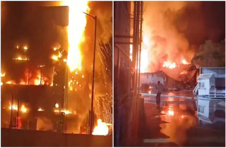 कोटपूतली-बहरोड़ में भीषण अग्निकांड, ट्रांस कंपनी का विशाल गोदाम जलकर खाक