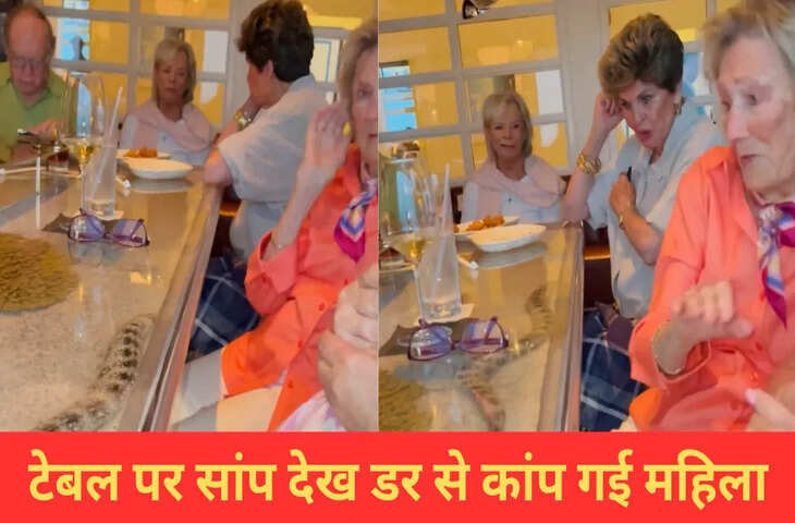 खाने की टेबल पर घूमता दिखा सांप, देखते ही डर से कांप गई महिला, देखें VIDEO