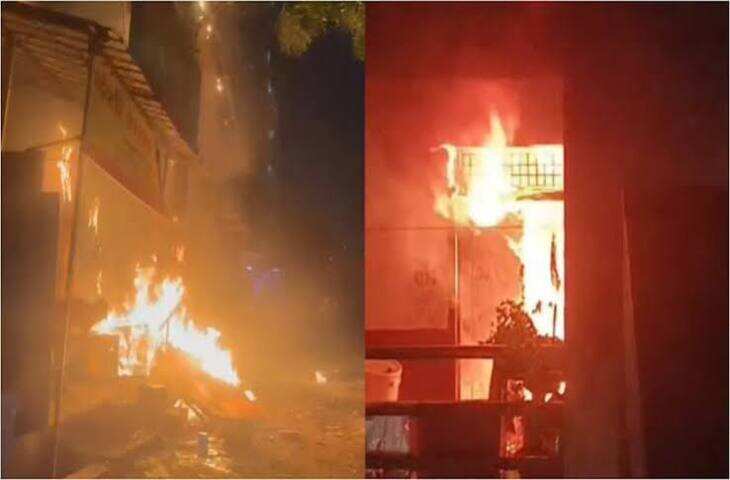 नोएडा की 4 मंजिला बिल्डिंग में भीषण आग, फुटेज में देंखे 2 लोगों की जिंदा जलकर मौत; ई-स्कूटी में धमाके से हादसे की आशंका