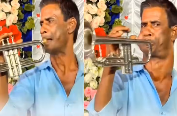 शादी में ट्रंपेट बजाते दिखा शख्स, VIDEO देखकर बोले लोग- &lsquo;मजबूरी इंसान से कुछ भी करा देती है&rsquo;