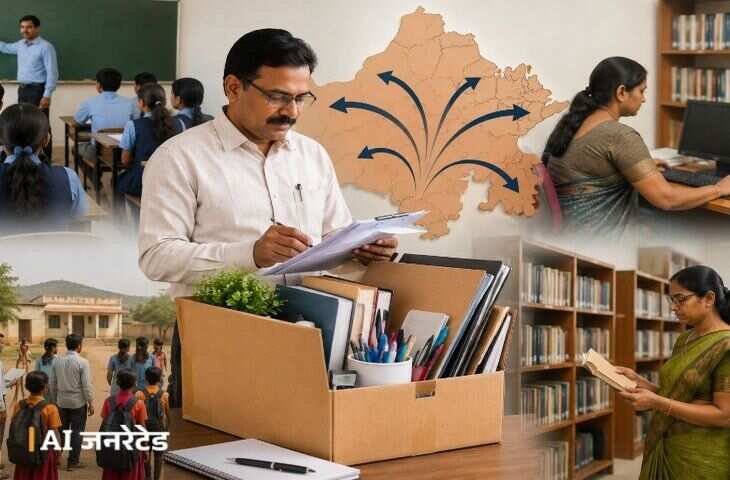 राजस्थान शिक्षा विभाग में 5 हजार से ज्यादा तबादले, वीडियो में जाने ग्रेड-2 शिक्षकों समेत कंप्यूटर इंस्ट्रक्टर और लाइब्रेरियन शामिल; 10 दिन में जॉइनिंग के निर्देश