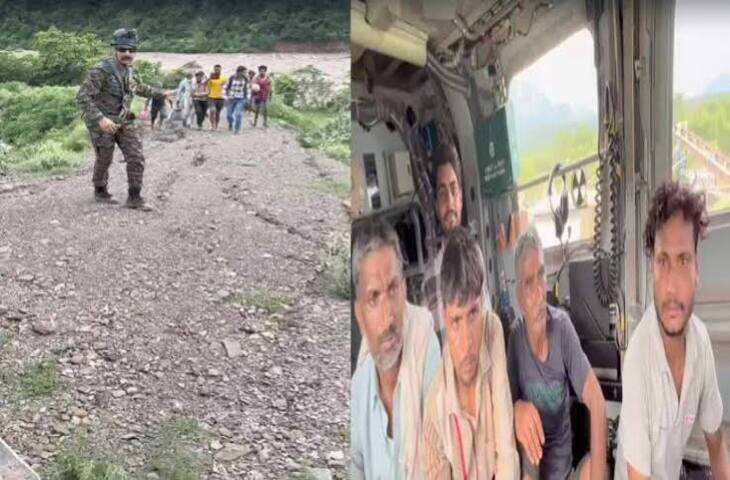 सिरमौर में रूण नदी उफान पर, टापू पर फंसा व्यक्ति; एयरलिफ्ट के लिए मांगा गया हेलीकॉप्टर