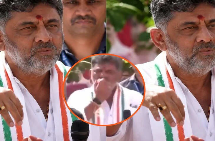 कर्नाटक के मुख्यमंत्री का जनसभा में अनोखा अंदाज़, सेब की गजमाला से खाया टुकड़ा भीड़ की ओर उछाला