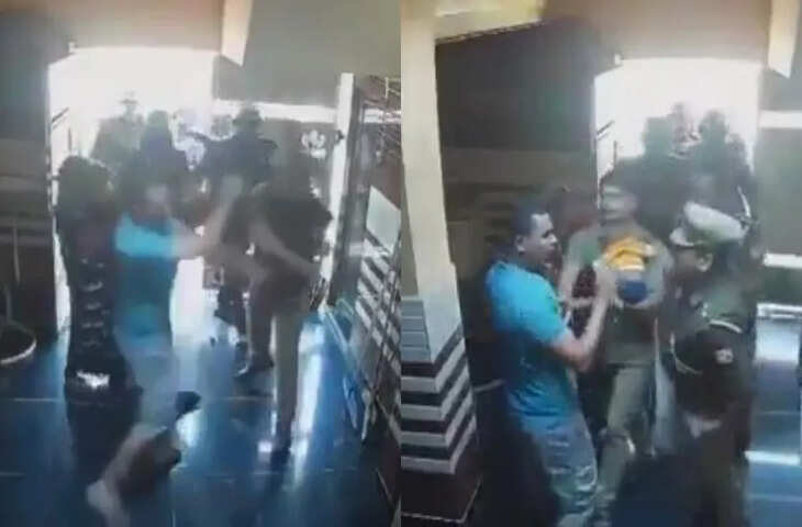 मथुरा में दारोगा पर सेना जवान के साथ मारपीट का आरोप, CCTV में कैद हुई घटना