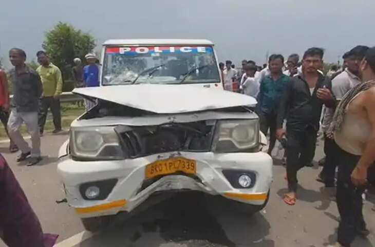 मां का आरोप- पुलिस की गाड़ी ने बेटे को रौंदा, फिर गर्दन पर पैर रखकर दबाया; कार्रवाई की मांग को लेकर थाने पहुंचा परिवार