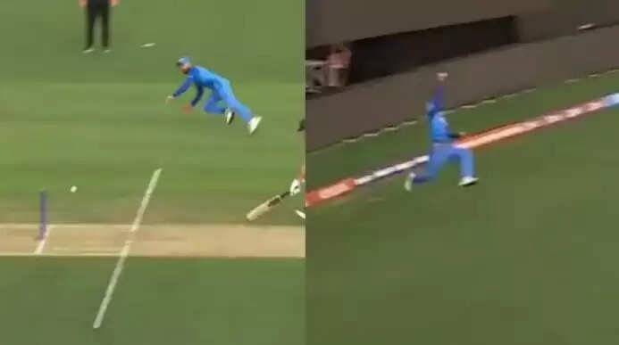 IND VS AUS WARM UP MATCH virat kohli one hand stunner catch111