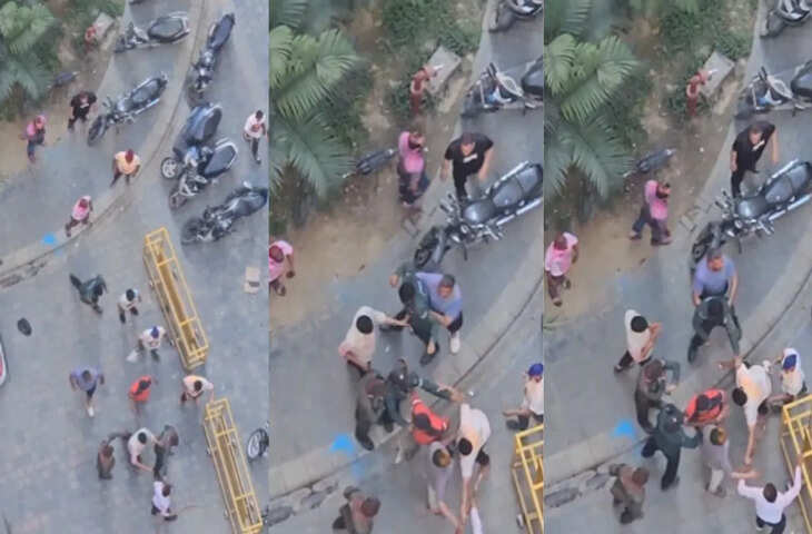 होली के दिन सोसाइटी में सुरक्षा गार्ड्स और निवासियों के बीच मारपीट, वीडियो वायरल