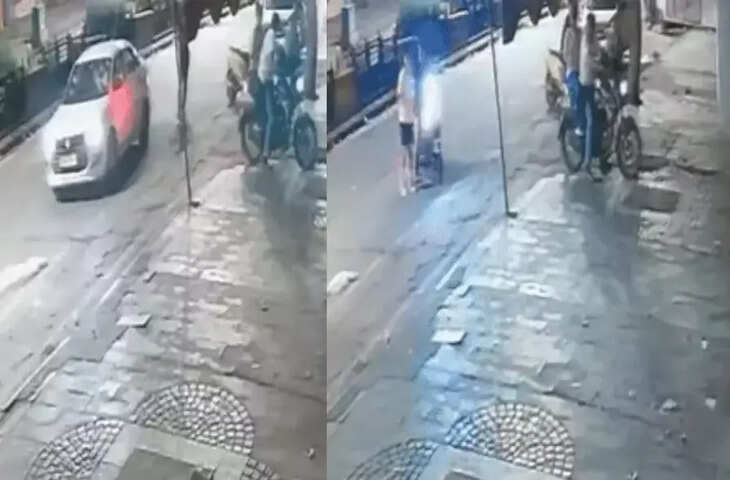 वीडियो में देखें जयपुर में हवामहल के सामने रील शूट कर रहे इंजीनियरिंग छात्रों को कार ने मारी टक्कर, CCTV सामने आने से मामला गरमाया
