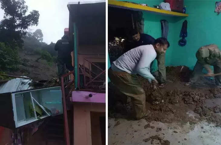 Nainital Landslide In Almora ,अल्&zwj;मोड़ा जिले में बारिश बनी काल, पांच लोगों की मलबे में दबकर मौत