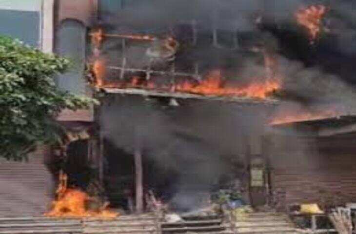 जयपुर में किराना शॉप में लगी भीषण आग, देखे विडियो