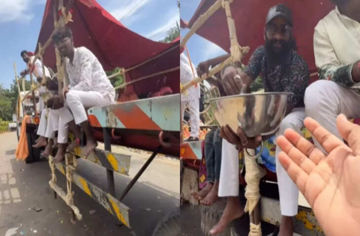 प्रसाद के लिए बंदे ने हाथ बढ़ाया आगे और तभी सामने वाले ने कर दिया हैरान, Video देख लोगों ने भी किया रिएक्ट