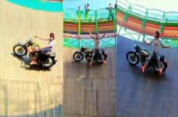 मौत के कुएं में उतरा मिलिट्री वाहन, खतरनाक स्टंट देख दंग रह गए लोग