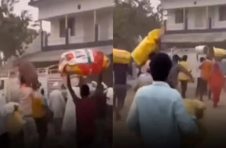गैस सिलेंडरों से भरे ट्रक पर धावा, 18 लाख रुपये की LPG लूटकर भागे लोग देखे हैरान करने वाला वीडियो&nbsp;