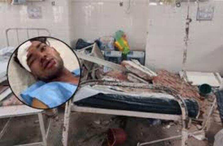 एसएमएस हॉस्पिटल में छत का हिस्सा मरीज पर गिरा, देखे विडियो