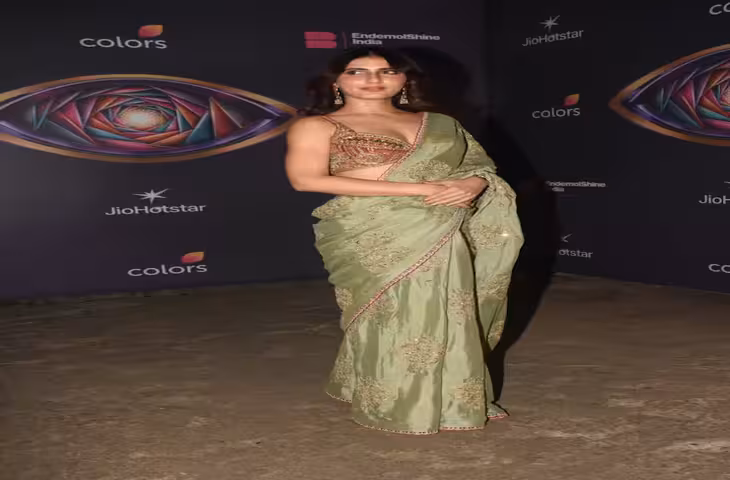 Fatima Sana Shaikh: पेस्टेल ग्रीन साड़ी में फातिमा सना शेख ने लूटी महफिल, &lsquo;Bigg Boss 20&rsquo; सेट से सामने आईं ग्लैमरस तस्वीरें