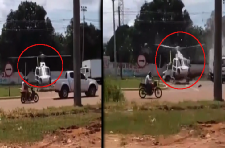 सड़क पर स्टार्ट खड़ा था हेलीकॉप्टर, तभी हो गया ऐसा हादसा, घबराकर भागने लगे लोग
