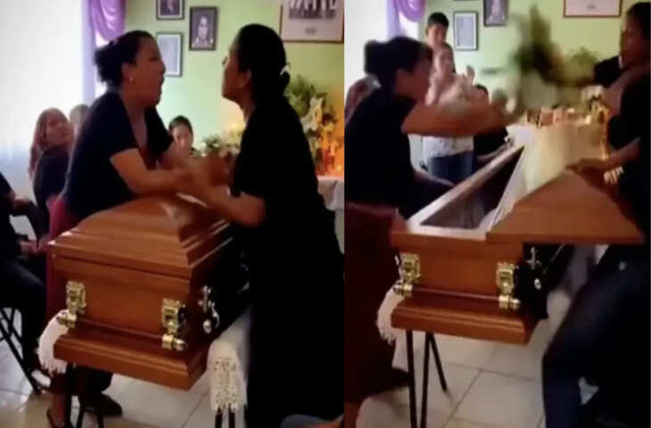बॉयफ्रेंड की मौत के बाद दो गर्लफ्रेंड के बीच बवाल, अंतिम संस्कार के दौरान ताबूत के पास हुई झड़प, वीडियो वायरल
