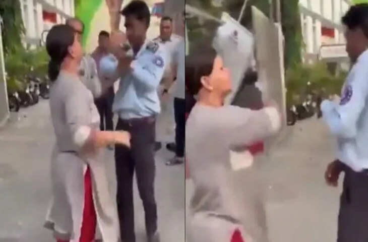 दिल्ली में हैरान करने वाली घटना, कुत्ते की मौत के बाद महिला ने गार्ड को चप्पलों से पीटा, वीडियो हो रहा वायरल&nbsp;