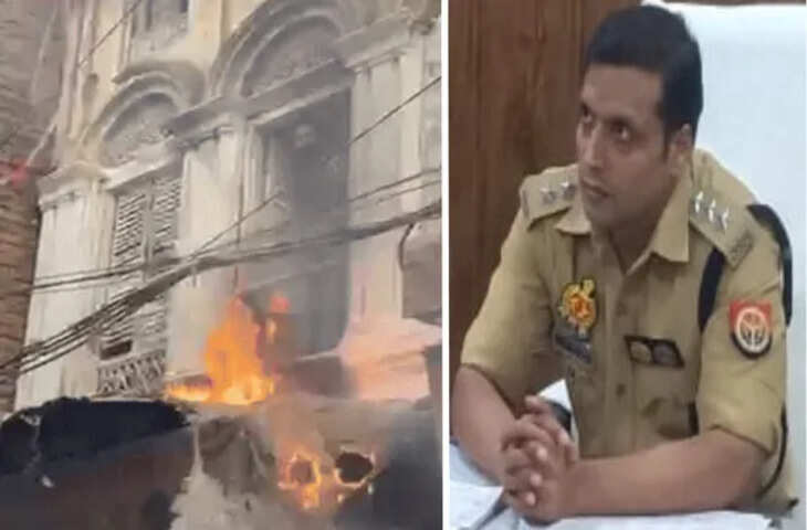 जर्जर मकानों के ध्वस्तीकरण के दौरान आग लगाने की कोशिश, युवक फरार