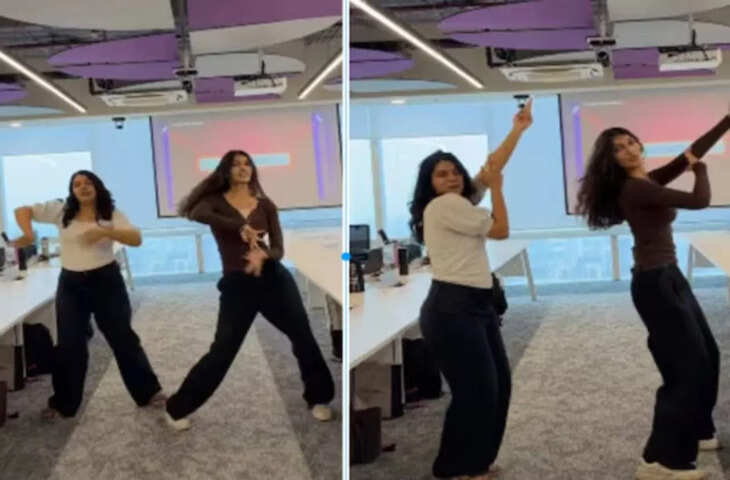 &lsquo;डोपामिन&rsquo; पर ऑफिस में जमकर डांस! गुरु रंधावा के गाने पर दो लड़कियों का Dance Video हुआ Viral