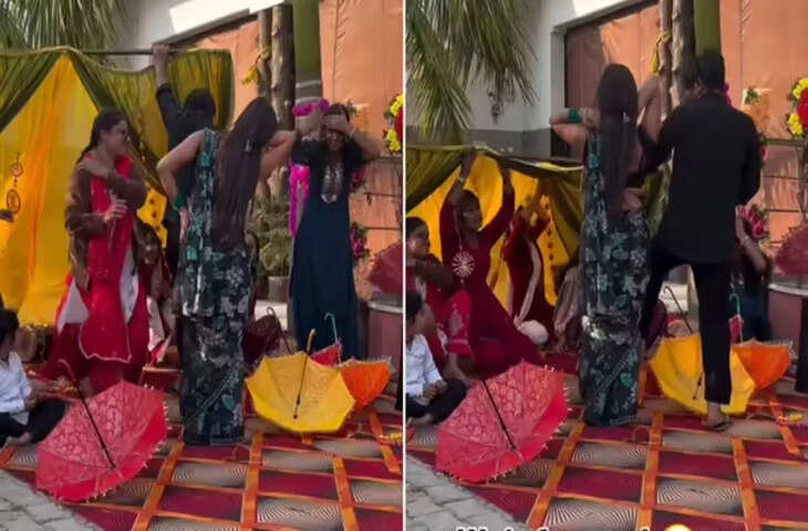 इसे कहते हैं रंग में भंग! हल्दी फंक्शन में डांस कर रही पापा की परी पर गिरा टैंट, वीडियो देख रह जाएंगे दंग&nbsp;