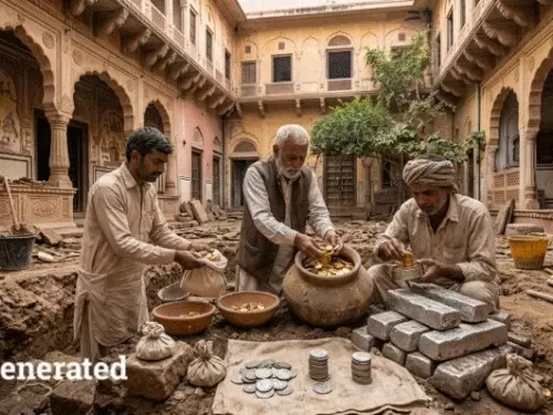जयपुर की हवेली में खजाना मिलने का दावा, ठेकेदार पर 40 किलो चांदी और सोने के सिक्के छिपाने का आरोप