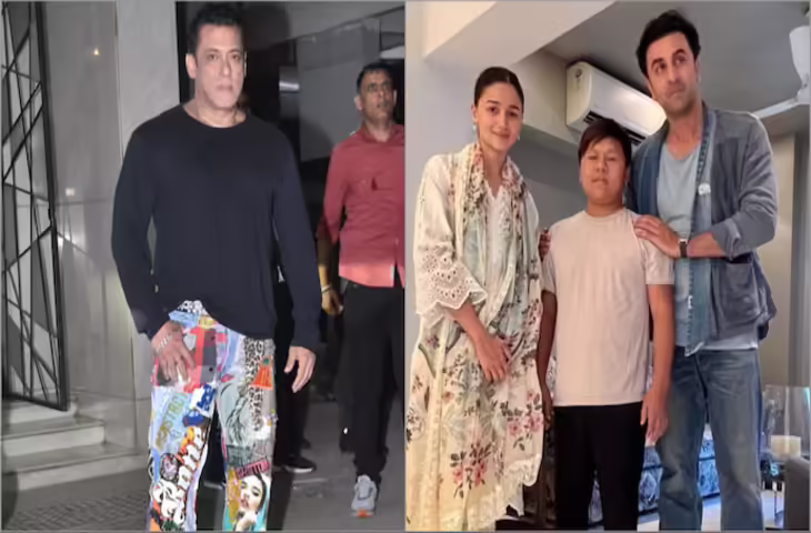 ईद के त्यौहार पर मिट गई&nbsp;Ranbir Kapoor और Salman Khan के बीच की दूरियां, Alia के साथ भाईजान के घर पहुंचे एक्टर&nbsp;