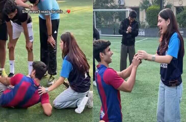 डर, आंसू और फिर प्यार: गिरने के ड्रामे के बाद बॉयफ्रेंड ने गर्लफ्रेंड को अनोखे अंदाज में किया प्रपोज़, देखे वायरल क्लिप&nbsp;