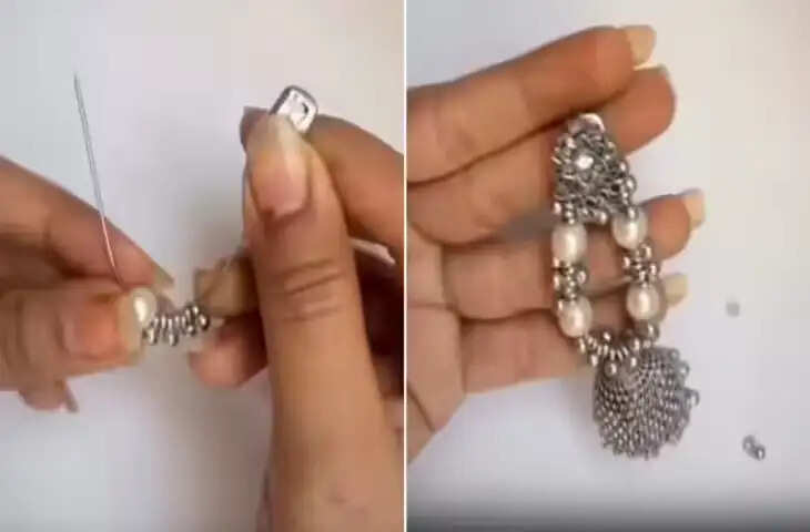 बेकार पड़ी सेफ्टी पिन से लड़की ने कर दिखाया कमाल, मिनटों में बनाए ऐसे झुमके कि हर आउटफिट में डाल देगा जान
