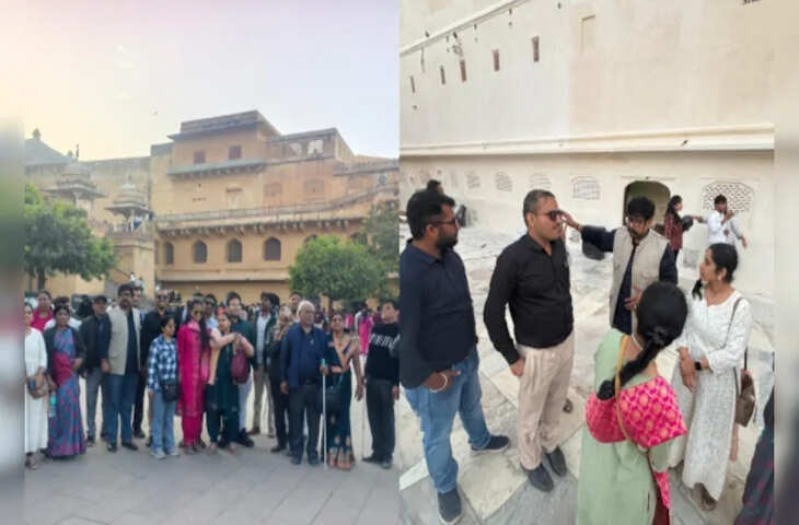 जयपुर में 13 राज्यों से आये 300 दृष्टिबाधित पर्यटक पहुंचे आमेर महल, स्पर्श से किया विरासत को महसूस&nbsp;