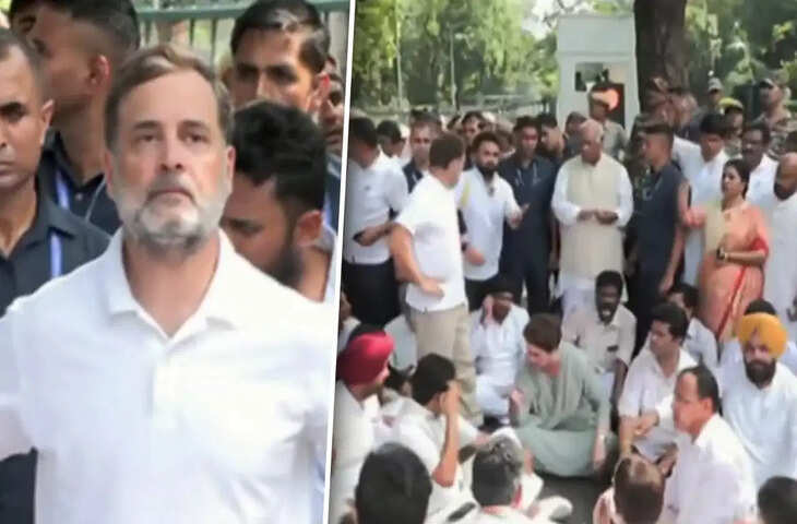 स्टूडेंट्स पर लाठीचार्ज के खिलाफ राहुल-प्रियंका का मार्च, पीएम आवास के बाहर इस्तीफा दो के नारे