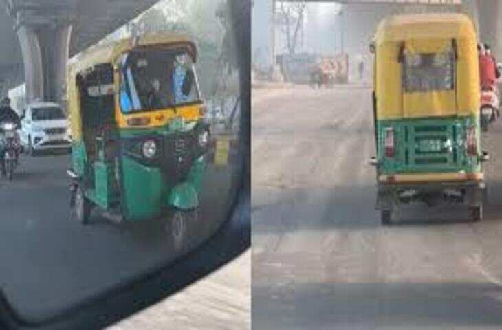 असंभव, आखिर यह हुआ कैसे! मिट्टी के टीले पर अटके ई-रिक्शे को देख हैरान हुए लोग