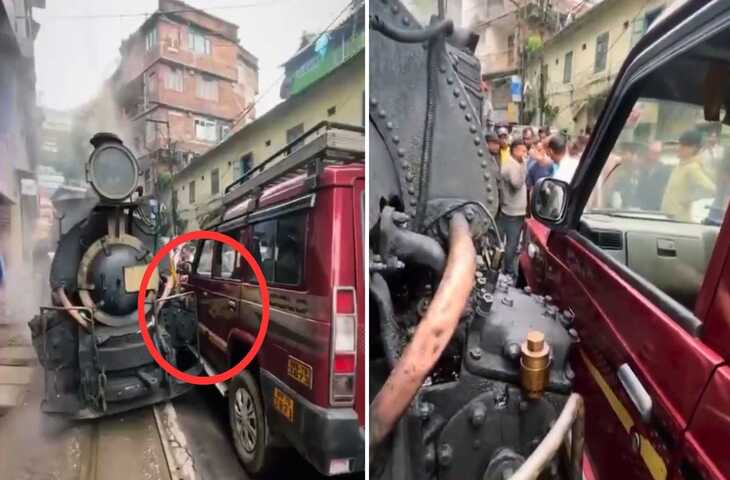 Viral Video: दार्जिलिंग में टॉय ट्रेन से भिड़ी कार, ड्राइवर का जवाब सुन हंसी नहीं रोक पाए लोग; बोला- 'ट्रेन ही गलत साइड से आ रही थी'