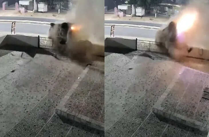 हवा में उड़ते हुए शोरूम में जा घुसी कार, यात्री बाहर निकलकर बोले, &lsquo;चाय पिला दो&hellip;&rsquo;