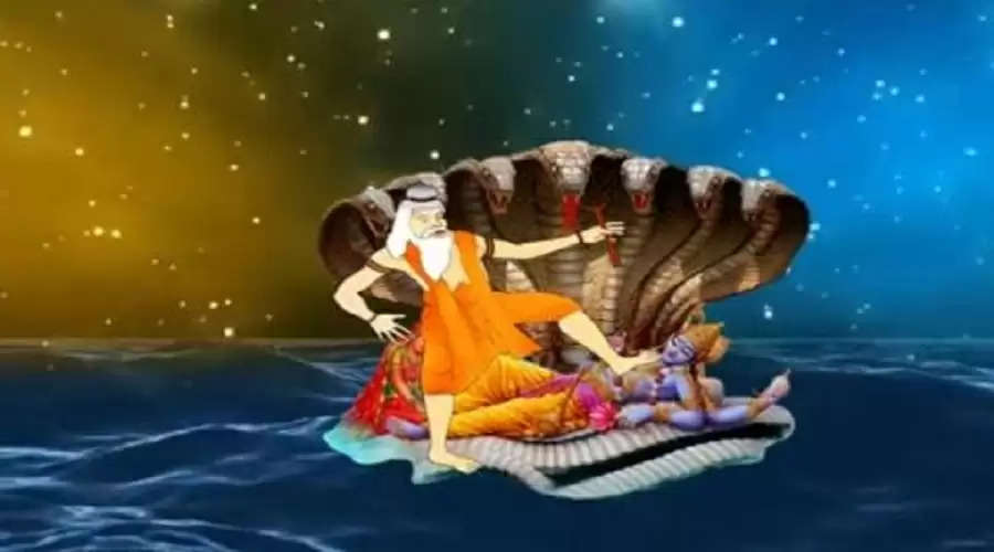 Why did maharishi vhrigu kick on the chest of lord Vishnu know what this whole context