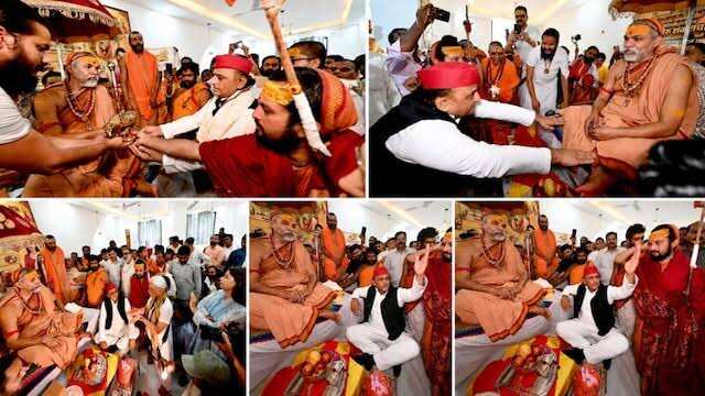 शंकराचार्य स्वामी अविमुक्तेश्वरानंद से मिले अखिलेश यादव, बोले- सरकार बनी तो गोसेवा के लिए करेंगे काम