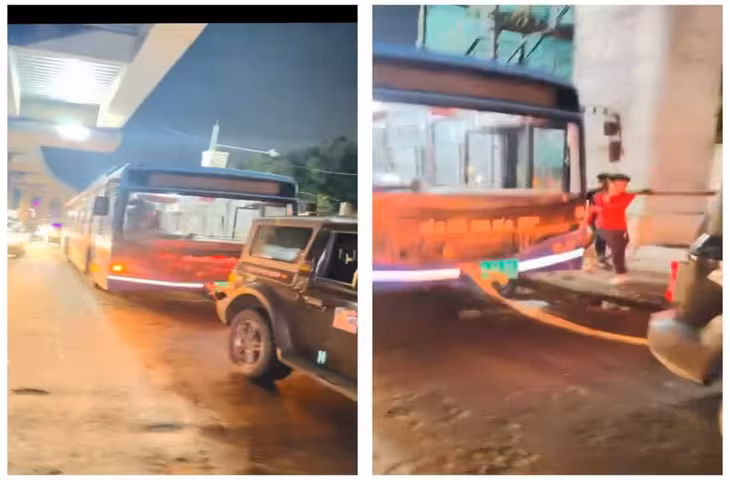 Thar का भौकाल दिखा बेंगलुरु के जाम में! SUV ने बस को खींचकर निकाला बाहर, Video हुआ वायरल
