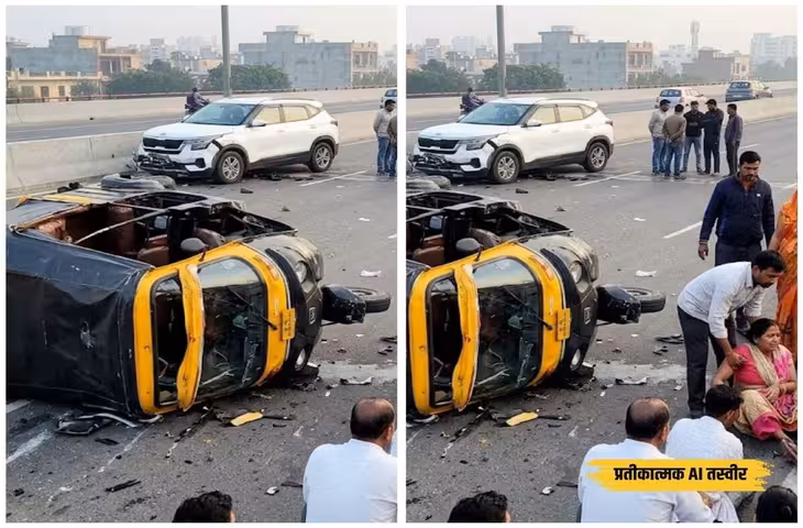 गुरुग्राम-सोहना एलिवेटेड रोड पर भीषण हादसा, नशे में धुत SUV चालक ने ऑटो को मारी टक्कर; 17 घायल