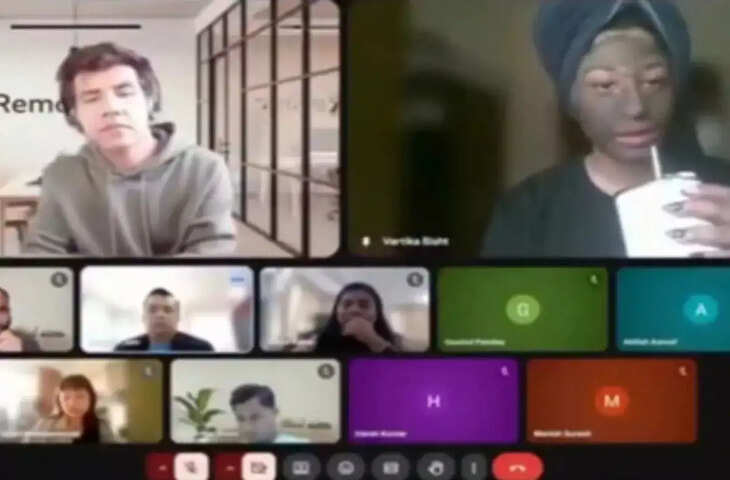 मीटिंग में फेस पैक लगाए बैठी कर्मचारी, वायरल वीडियो में बॉस का रेअतिओं देख नहीं रुकेगी हंसी&nbsp;