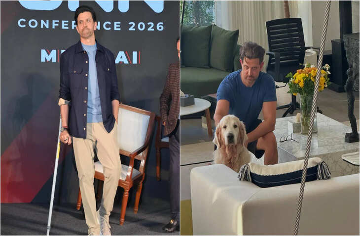 ओवरवर्क का असर? बैसाखियों के सहारे दिखे ऋतिक रोशन, तस्वीरों में एक्टर की हालत देख चिंता में पड़े फैन्स&nbsp;