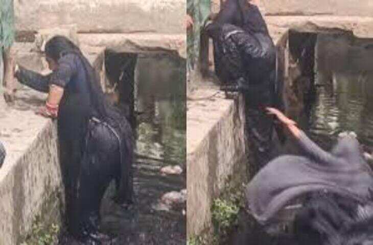 नाली में गिरी महिला और उसकी मदद करने गई महिला के साथ भी हो गया खेला, वीडियो देख हंसते-हंसते हो जाएंगे लोटपोट&nbsp;