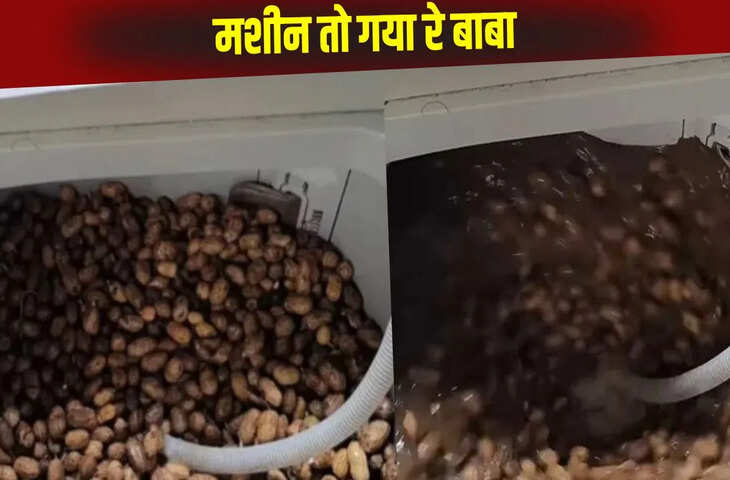 मूंगफली धोने के लिए बंदे ने किया ये काम, वीडियो देख लोग बोले- क्रिएटिवीटी की हद