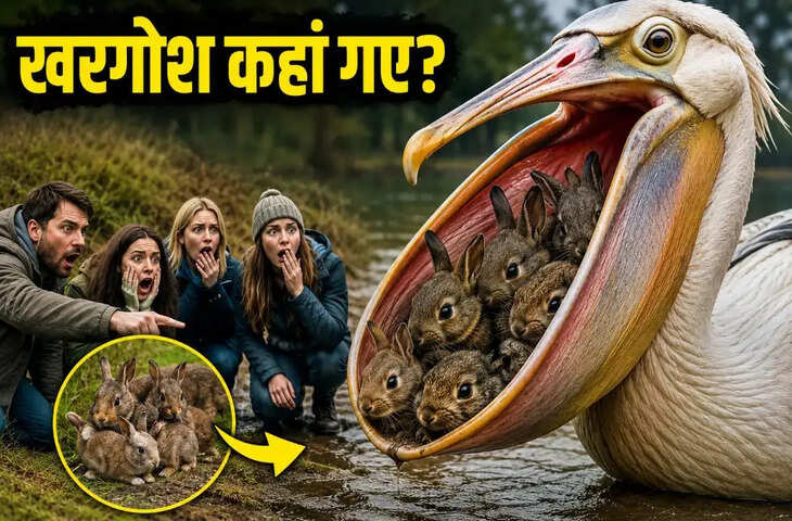 खतरनाक पक्षी के मुंह से खरगोश के बच्चों को निकालते दिखा वीडियो, सोशल मीडिया पर चर्चा