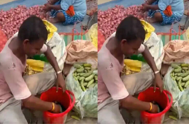 मुरझाए खीरे को हरे घोल में डुबोकर &lsquo;ताजा&rsquo; बनाने का दावा, वीडियो देख लोग नाराज